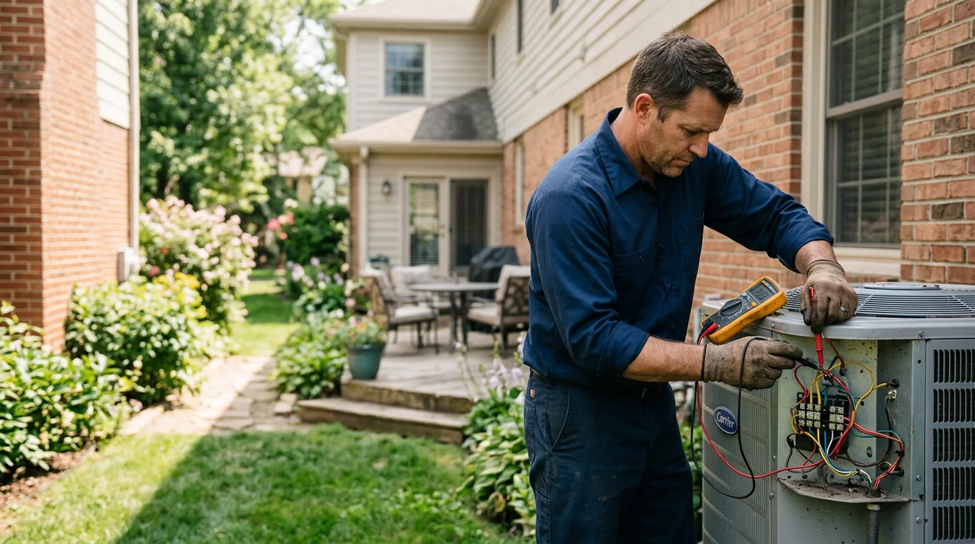HVAC technician working near Parker City, IN
